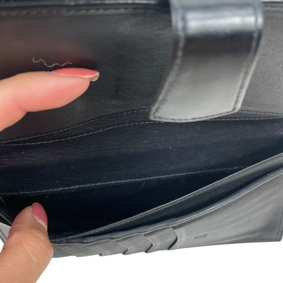 Loewe Black Smooth Leather Bifold Long Wallet Women Made in Spain - Picture 12 of 13